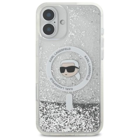 Karl Lagerfeld Liquid Glitter Karl Head MagSafe - Etui iPhone 16 (przezroczysty) Karl Lagerfeld Liquid Glitter Karl Head MagSafe - Etui iPhone 16 (przezroczysty)