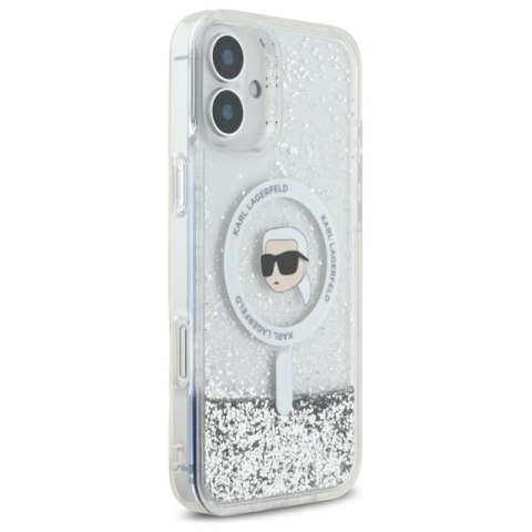 Karl Lagerfeld Liquid Glitter Karl Head MagSafe - Etui iPhone 16 (przezroczysty) Karl Lagerfeld Liquid Glitter Karl Head MagSafe - Etui iPhone 16 (przezroczysty)