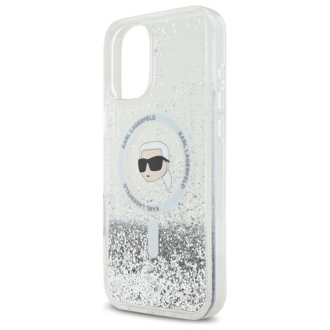 Karl Lagerfeld Liquid Glitter Karl Head MagSafe - Etui iPhone 16 (przezroczysty) Karl Lagerfeld Liquid Glitter Karl Head MagSafe - Etui iPhone 16 (przezroczysty)
