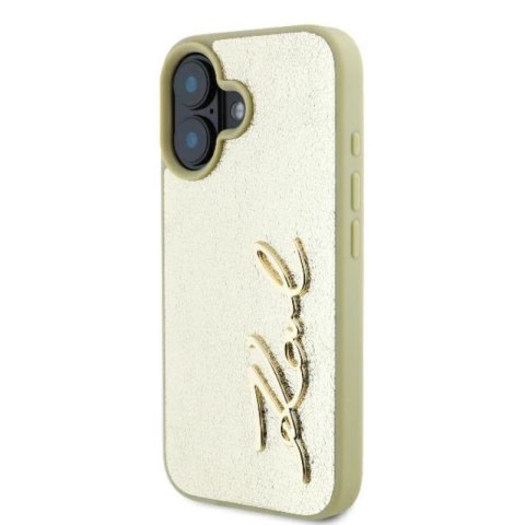Karl Lagerfeld Metal Signature - Etui iPhone 16 (złoty) Karl Lagerfeld Metal Signature - Etui iPhone 16 (złoty)