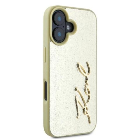 Karl Lagerfeld Metal Signature - Etui iPhone 16 (złoty) Karl Lagerfeld Metal Signature - Etui iPhone 16 (złoty)