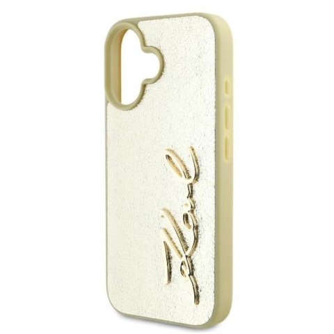Karl Lagerfeld Metal Signature - Etui iPhone 16 (złoty) Karl Lagerfeld Metal Signature - Etui iPhone 16 (złoty)