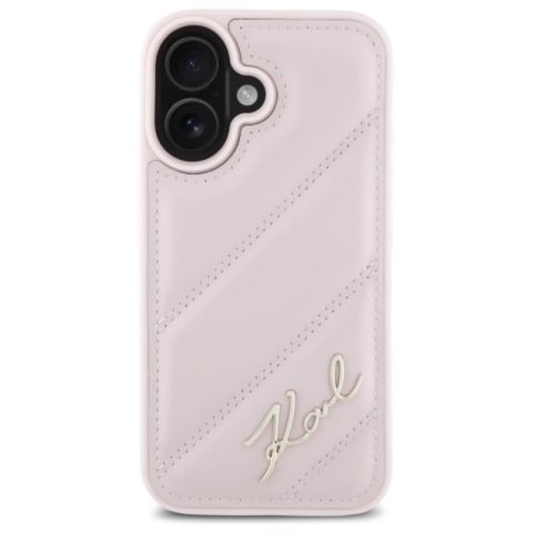 Karl Lagerfeld Quilted Signature - Etui iPhone 16 (różowy) Karl Lagerfeld Quilted Signature - Etui iPhone 16 (różowy)