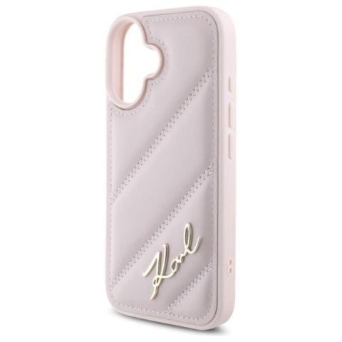Karl Lagerfeld Quilted Signature - Etui iPhone 16 (różowy) Karl Lagerfeld Quilted Signature - Etui iPhone 16 (różowy)