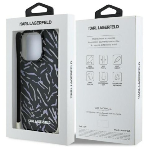 Karl Lagerfeld Zebra With Cord - Etui iPhone 16 Pro Max (fioletowy) Karl Lagerfeld Zebra With Cord - Etui iPhone 16 Pro Max (fioletowy)