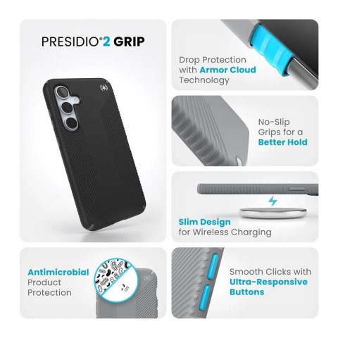 Speck Presidio2 Grip - Etui Samsung Galaxy S24 FE (Black/Slate Grey/White) Speck Presidio2 Grip - Etui Samsung Galaxy S24 FE (Black/Slate Grey/White)