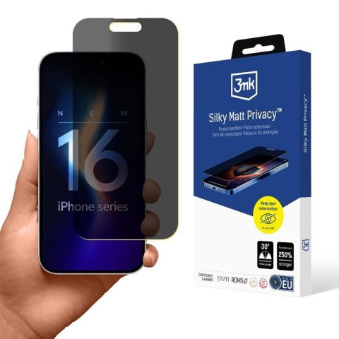 3mk Silky Matt Privacy - Matowa folia prywatyzująca do iPhone 16 Pro 3mk Silky Matt Privacy - Matowa folia prywatyzująca do iPhone 16 Pro
