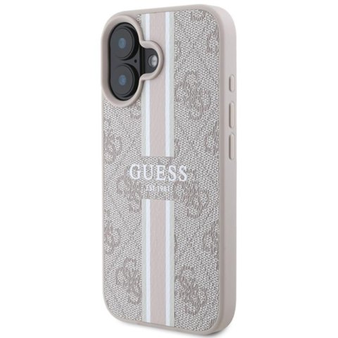 Guess 4G Printed Stripes MagSafe - Etui iPhone 16 (różowy) Guess 4G Printed Stripes MagSafe - Etui iPhone 16 (różowy)