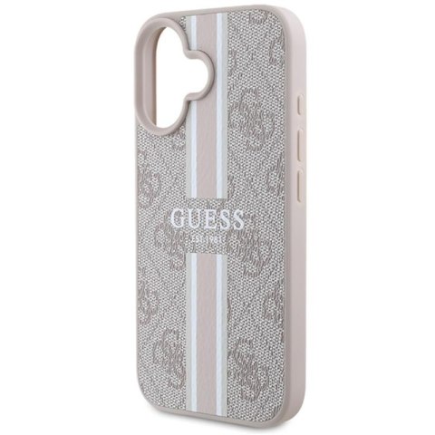 Guess 4G Printed Stripes MagSafe - Etui iPhone 16 (różowy) Guess 4G Printed Stripes MagSafe - Etui iPhone 16 (różowy)