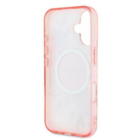 Guess IML Flower & Tonal Circle MagSafe - Etui iPhone 16 Plus (różowy) Guess IML Flower & Tonal Circle MagSafe - Etui iPhone 16 Plus (różowy)