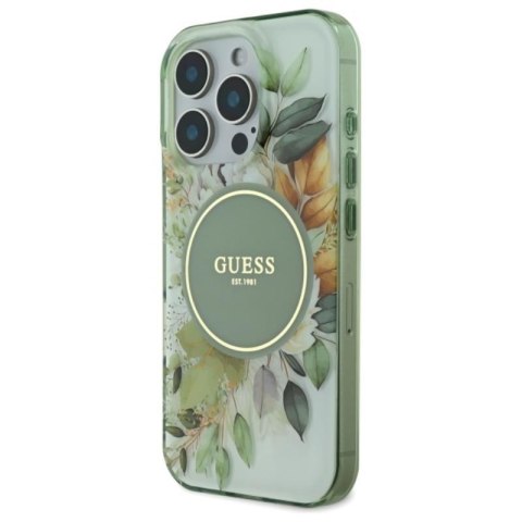 Guess IML Flower & Tonal Circle MagSafe - Etui iPhone 16 Pro (zielony) Guess IML Flower & Tonal Circle MagSafe - Etui iPhone 16 Pro (zielony)