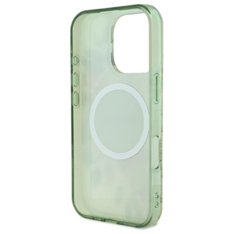 Guess IML Flower & Tonal Circle MagSafe - Etui iPhone 16 Pro (zielony) Guess IML Flower & Tonal Circle MagSafe - Etui iPhone 16 Pro (zielony)