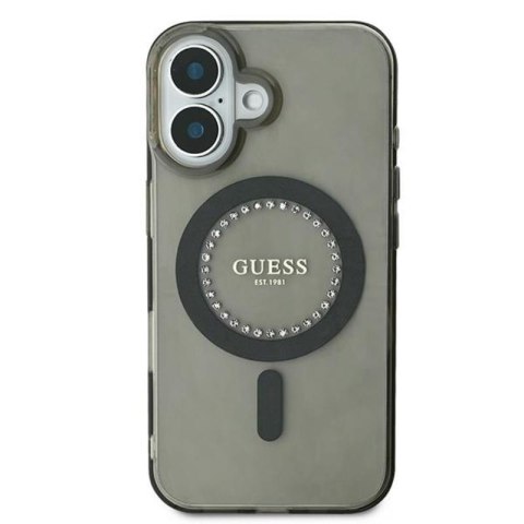 Guess IML Rhinestones MagSafe - Etui iPhone 16 Plus (czarny) Guess IML Rhinestones MagSafe - Etui iPhone 16 Plus (czarny)