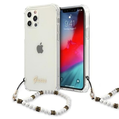 Guess White Pearl Strap - Etui iPhone 12 Pro Max (przezroczysty) Guess White Pearl Strap - Etui iPhone 12 Pro Max (przezroczysty)
