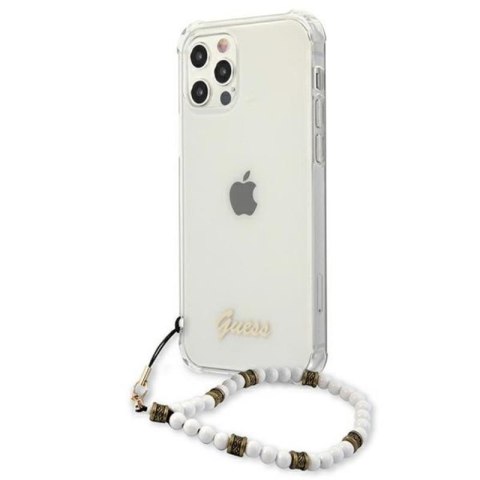 Guess White Pearl Strap - Etui iPhone 12 Pro Max (przezroczysty) Guess White Pearl Strap - Etui iPhone 12 Pro Max (przezroczysty)