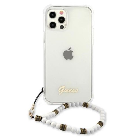 Guess White Pearl Strap - Etui iPhone 12 Pro Max (przezroczysty) Guess White Pearl Strap - Etui iPhone 12 Pro Max (przezroczysty)