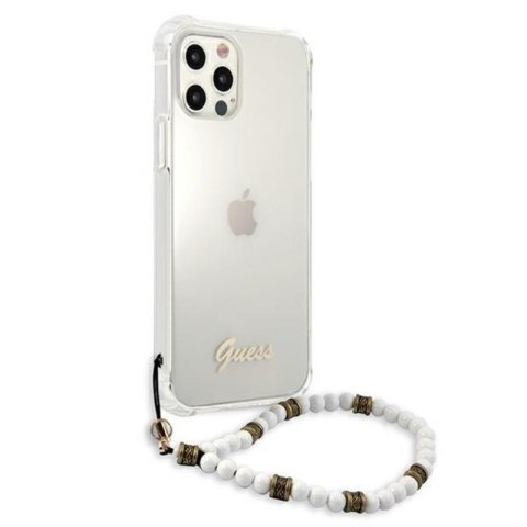 Guess White Pearl Strap - Etui iPhone 12 Pro Max (przezroczysty) Guess White Pearl Strap - Etui iPhone 12 Pro Max (przezroczysty)