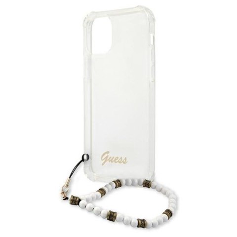 Guess White Pearl Strap - Etui iPhone 12 Pro Max (przezroczysty) Guess White Pearl Strap - Etui iPhone 12 Pro Max (przezroczysty)
