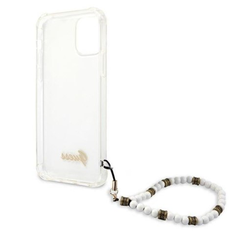 Guess White Pearl Strap - Etui iPhone 12 Pro Max (przezroczysty) Guess White Pearl Strap - Etui iPhone 12 Pro Max (przezroczysty)