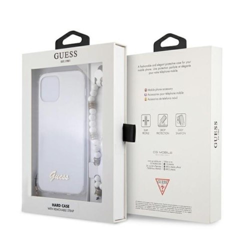Guess White Pearl Strap - Etui iPhone 12 Pro Max (przezroczysty) Guess White Pearl Strap - Etui iPhone 12 Pro Max (przezroczysty)