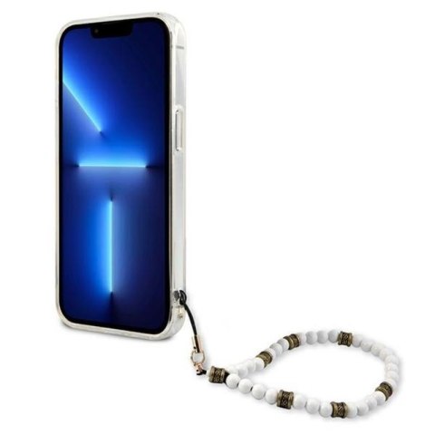Guess White Pearl Strap - Etui iPhone 13 Pro (przezroczysty) Guess White Pearl Strap - Etui iPhone 13 Pro (przezroczysty)