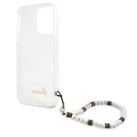 Guess White Pearl Strap - Etui iPhone 13 Pro (przezroczysty) Guess White Pearl Strap - Etui iPhone 13 Pro (przezroczysty)