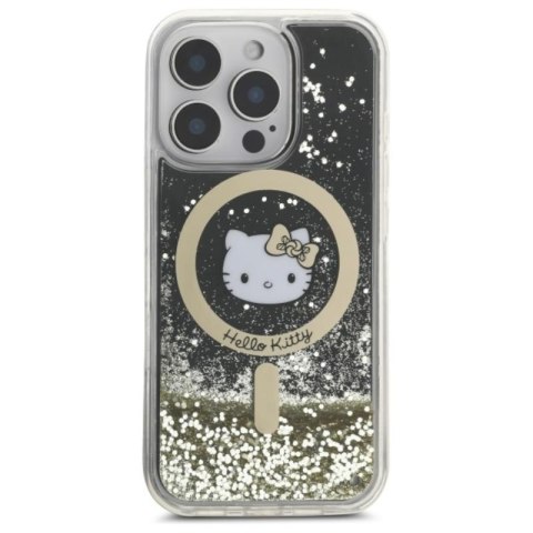 Hello Kitty Liquid Glitter Fever MagSafe - Etui iPhone 16 Pro (czarny / złoty) Hello Kitty Liquid Glitter Fever MagSafe - Etui iPhone 16 Pro (czarny / złoty)