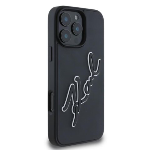 Karl Lagerfeld 3D Rubber Bicolor Signature - Etui iPhone 16 Pro Max (czarny) Karl Lagerfeld 3D Rubber Bicolor Signature - Etui iPhone 16 Pro Max (czarny)