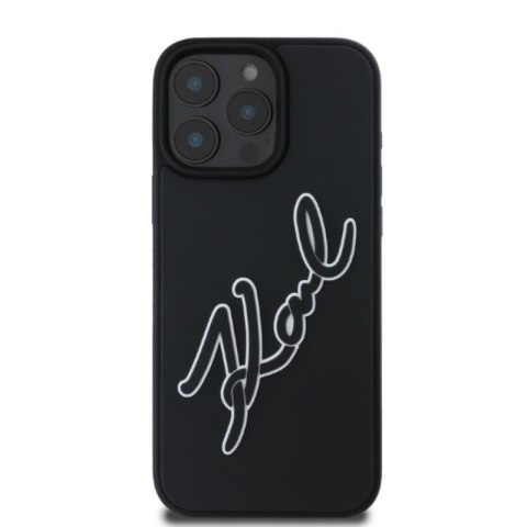 Karl Lagerfeld 3D Rubber Bicolor Signature - Etui iPhone 16 Pro Max (czarny) Karl Lagerfeld 3D Rubber Bicolor Signature - Etui iPhone 16 Pro Max (czarny)