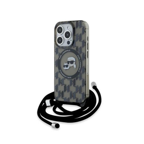 Karl Lagerfeld IML Crossbody Monogram Karl & Choupette Head MagSafe - Etui iPhone 15 Pro Max (czarny) Karl Lagerfeld IML Crossbody Monogram Karl & Choupette Head MagSafe - Etui iPhone 15 Pro Max (czarny)