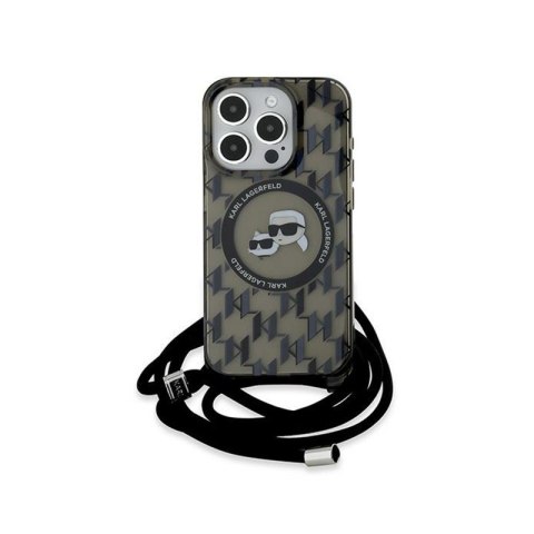 Karl Lagerfeld IML Crossbody Monogram Karl & Choupette Head MagSafe - Etui iPhone 15 Pro Max (czarny) Karl Lagerfeld IML Crossbody Monogram Karl & Choupette Head MagSafe - Etui iPhone 15 Pro Max (czarny)
