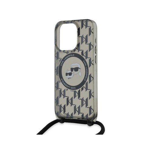 Karl Lagerfeld IML Crossbody Monogram Karl & Choupette Head MagSafe - Etui iPhone 15 Pro Max (czarny) Karl Lagerfeld IML Crossbody Monogram Karl & Choupette Head MagSafe - Etui iPhone 15 Pro Max (czarny)