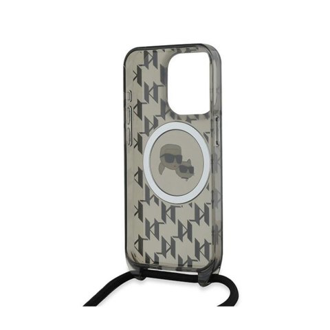 Karl Lagerfeld IML Crossbody Monogram Karl & Choupette Head MagSafe - Etui iPhone 15 Pro Max (czarny) Karl Lagerfeld IML Crossbody Monogram Karl & Choupette Head MagSafe - Etui iPhone 15 Pro Max (czarny)
