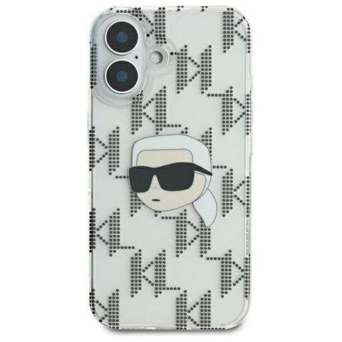 Karl Lagerfeld IML Karl Head Electroplated - Etui iPhone 16 (przezroczysty) Karl Lagerfeld IML Karl Head Electroplated - Etui iPhone 16 (przezroczysty)