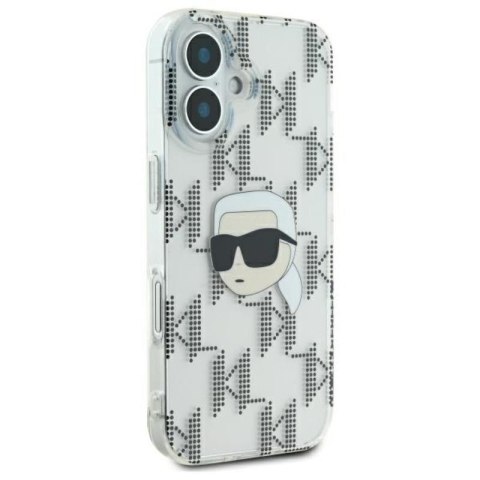 Karl Lagerfeld IML Karl Head Electroplated - Etui iPhone 16 (przezroczysty) Karl Lagerfeld IML Karl Head Electroplated - Etui iPhone 16 (przezroczysty)