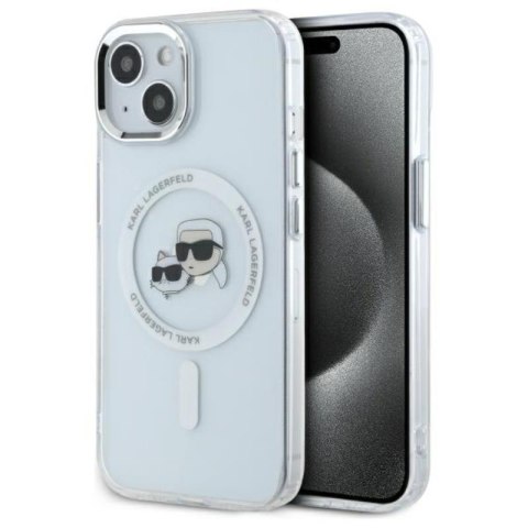 Karl Lagerfeld IML Metal Karl & Choupette Head MagSafe - Etui iPhone 15 (biały) Karl Lagerfeld IML Metal Karl & Choupette Head MagSafe - Etui iPhone 15 (biały)