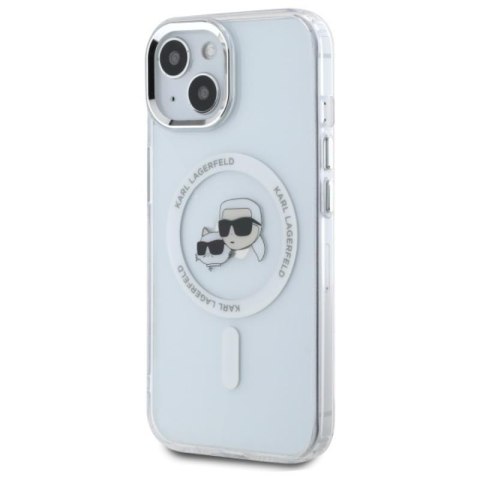 Karl Lagerfeld IML Metal Karl & Choupette Head MagSafe - Etui iPhone 15 (biały) Karl Lagerfeld IML Metal Karl & Choupette Head MagSafe - Etui iPhone 15 (biały)