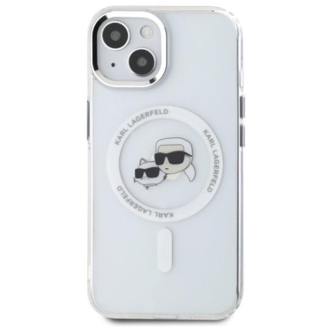 Karl Lagerfeld IML Metal Karl & Choupette Head MagSafe - Etui iPhone 15 (biały) Karl Lagerfeld IML Metal Karl & Choupette Head MagSafe - Etui iPhone 15 (biały)