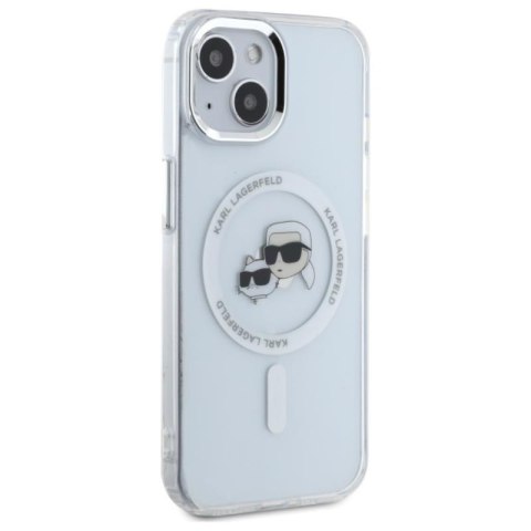 Karl Lagerfeld IML Metal Karl & Choupette Head MagSafe - Etui iPhone 15 (biały) Karl Lagerfeld IML Metal Karl & Choupette Head MagSafe - Etui iPhone 15 (biały)