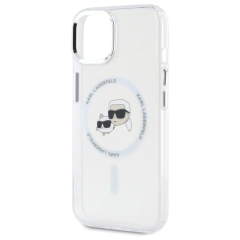 Karl Lagerfeld IML Metal Karl & Choupette Head MagSafe - Etui iPhone 15 (biały) Karl Lagerfeld IML Metal Karl & Choupette Head MagSafe - Etui iPhone 15 (biały)