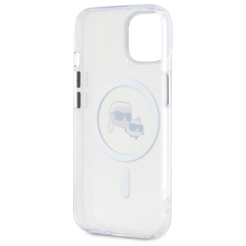 Karl Lagerfeld IML Metal Karl & Choupette Head MagSafe - Etui iPhone 15 (biały) Karl Lagerfeld IML Metal Karl & Choupette Head MagSafe - Etui iPhone 15 (biały)