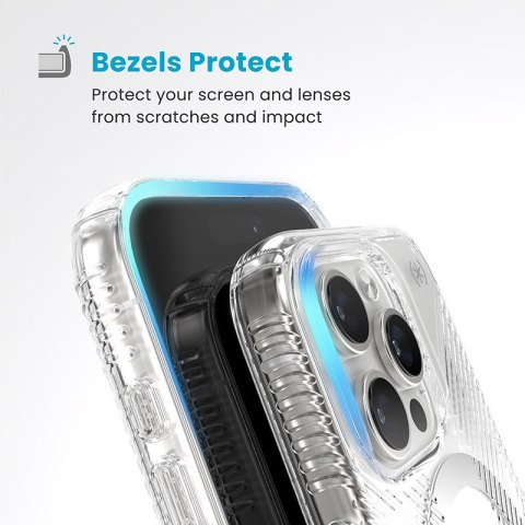 Speck Presidio Perfect-Clear Grip ClickLock & MagSafe - Etui iPhone 16 Pro (Clear / Chrome Finish / Serene Silver) Speck Presidio Perfect-Clear Grip ClickLock & MagSafe - Etui iPhone 16 Pro (Clear / Chrome Finish / Serene Silver)