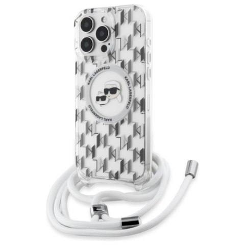 Karl Lagerfeld IML Crossbody Monogram Karl & Choupette Head MagSafe - Etui iPhone 16 Pro (przezroczysty) Karl Lagerfeld IML Crossbody Monogram Karl & Choupette Head MagSafe - Etui iPhone 16 Pro (przezroczysty)