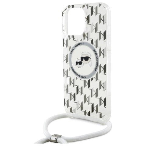 Karl Lagerfeld IML Crossbody Monogram Karl & Choupette Head MagSafe - Etui iPhone 16 Pro (przezroczysty) Karl Lagerfeld IML Crossbody Monogram Karl & Choupette Head MagSafe - Etui iPhone 16 Pro (przezroczysty)