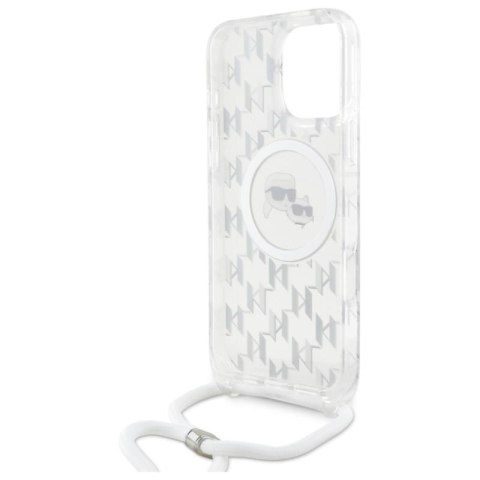 Karl Lagerfeld IML Crossbody Monogram Karl & Choupette Head MagSafe - Etui iPhone 16 Pro (przezroczysty) Karl Lagerfeld IML Crossbody Monogram Karl & Choupette Head MagSafe - Etui iPhone 16 Pro (przezroczysty)