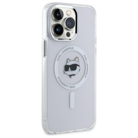 Karl Lagerfeld IML Metal Choupette Head MagSafe - Etui iPhone 13 Pro Max (biały) Karl Lagerfeld IML Metal Choupette Head MagSafe - Etui iPhone 13 Pro Max (biały)