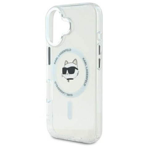 Karl Lagerfeld IML Metal Choupette Head MagSafe - Etui iPhone 16 Plus (biały) Karl Lagerfeld IML Metal Choupette Head MagSafe - Etui iPhone 16 Plus (biały)