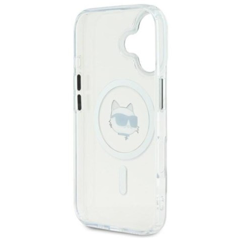 Karl Lagerfeld IML Metal Choupette Head MagSafe - Etui iPhone 16 Plus (biały) Karl Lagerfeld IML Metal Choupette Head MagSafe - Etui iPhone 16 Plus (biały)