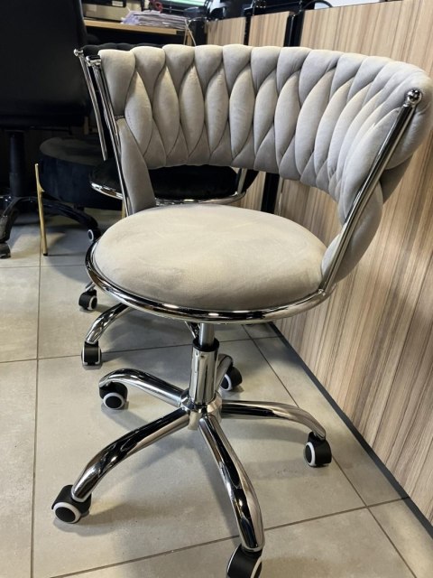 Krzesło obrotowe warkocz TRECCIA OFFICE GREY VELVET Krzesło obrotowe warkocz TRECCIA OFFICE GREY VELVET