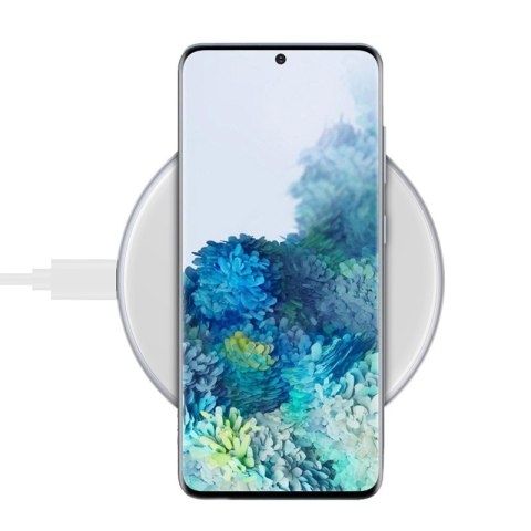 Crong PowerSpot Fast Wireless Charger - Aluminiowa ładowarka bezprzewodowa Qi 15W USB-C z powłoką ze szkła hartowanego (Silver W Crong PowerSpot Fast Wireless Charger - Aluminiowa ładowarka bezprzewodowa Qi 15W USB-C z powłoką ze szkła hartowanego (Silver W